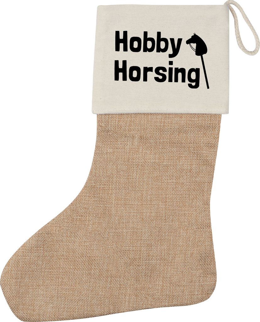 Huuraa Weihnachtsstrumpf Hobby Horsing Steckenpferd Beige Jute Kaminstrumpf Geschenkidee
