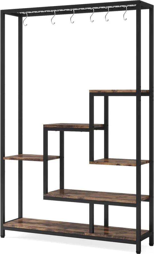 Support pour plantes à 5 étages brun taille L : étagère en bois robuste