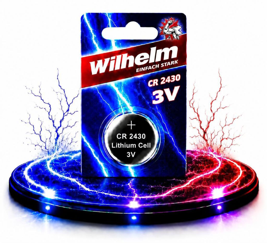 1 x Wilhelm CR2430 Blister Lithium Knopfzellen Produktbild 