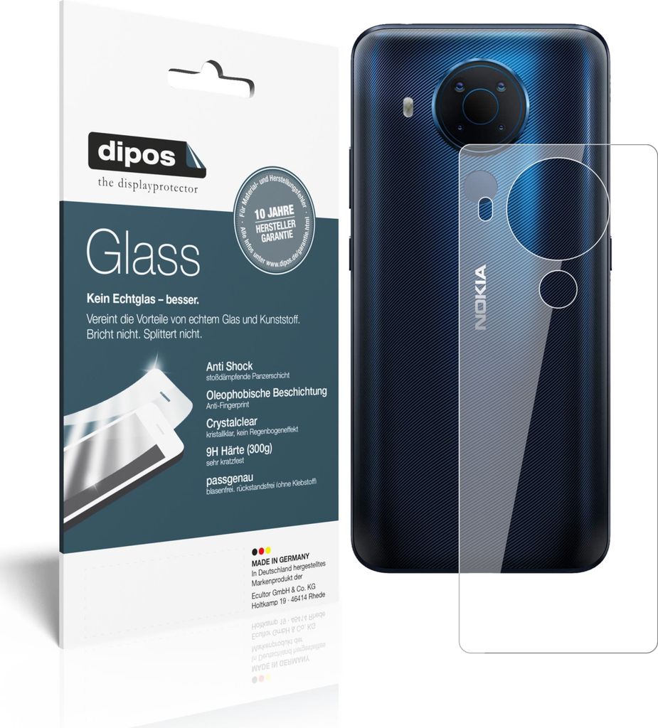 2x Schutzfolie für Nokia 5.4 Rückseite - Anti-Shock 9H Folie dipos Glass Kunststoffglas