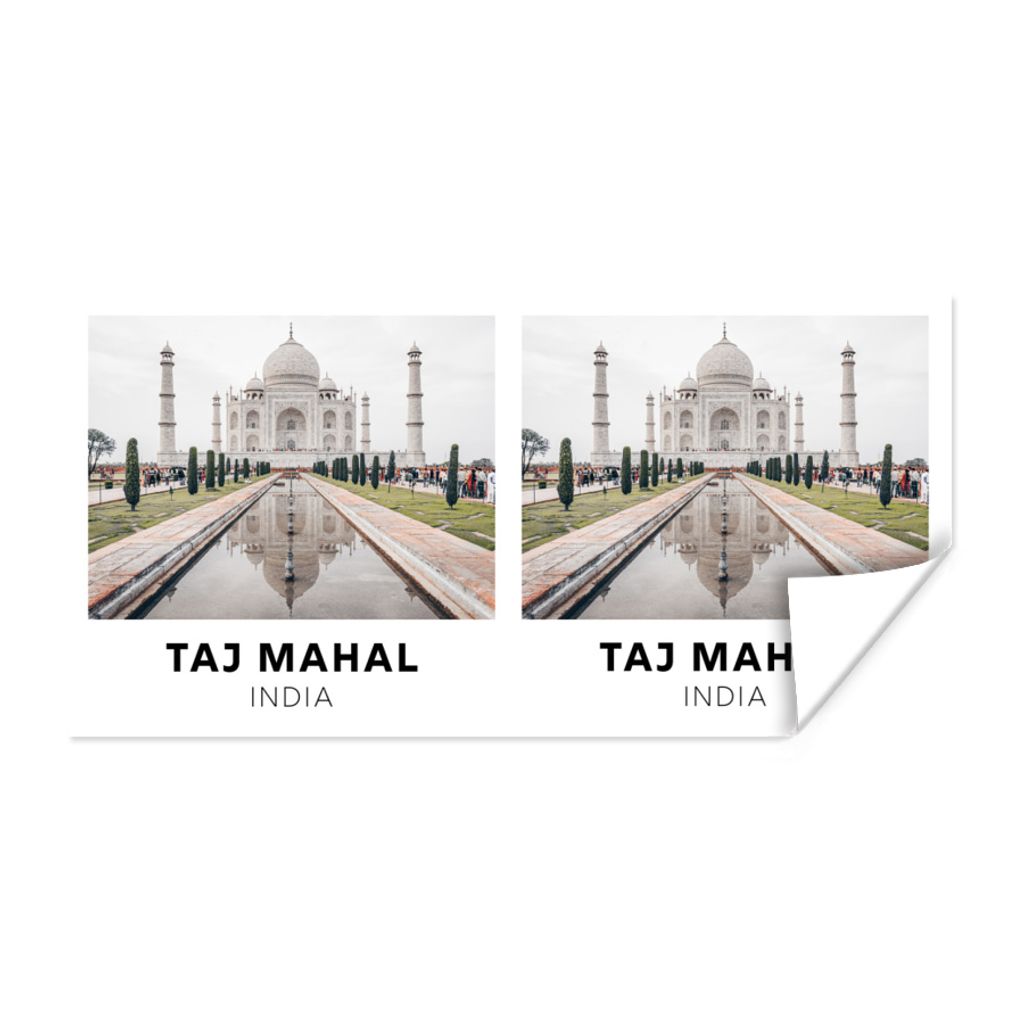 MuchoWow Poster Indien - Taj Mahal - Platz 160x80 cm - Foto Poster