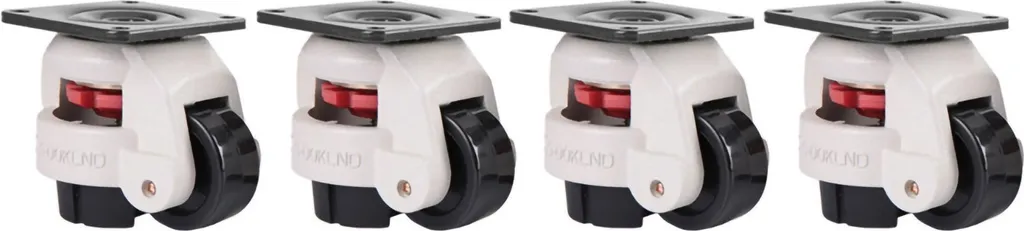 Roulette rétractable pour stabiliser une machine sur sol irrégulier