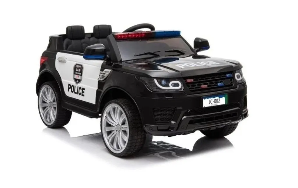 Voiture électrique de police 2 places 12V avec télécommande et LED