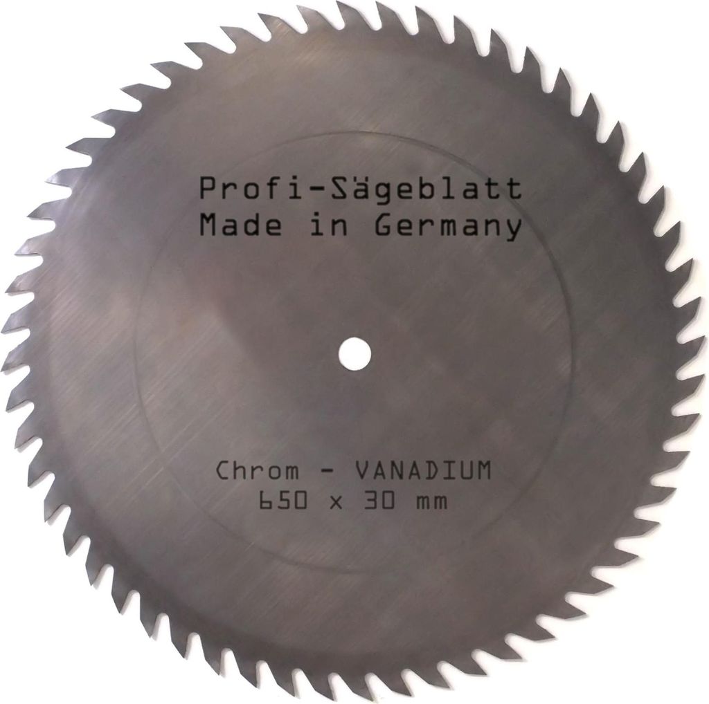 CV Sägeblatt 650 x 30 mm Z= 56 KV-A Grobzahnform Wolfszahn Brennholzsägeblatt Kreissägeblatt, Ersatzsägeblatt Chromvanadium für Wippsäge, Tis...