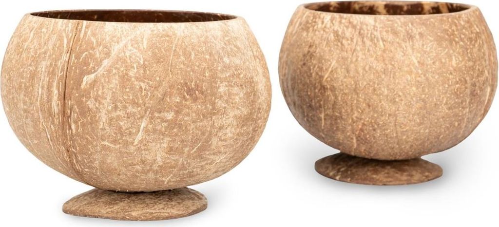 Kokosnuss Cocktail Becher mit Fuß Ø 10-13cm Tiki Hawaii Produktbild 