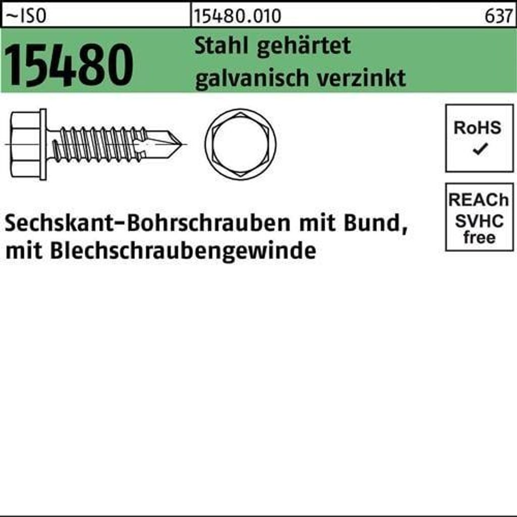 Reyher Sechskant-Bohrschraube ISO 15480 St. ST 4,8x32 vz (500 Stück)