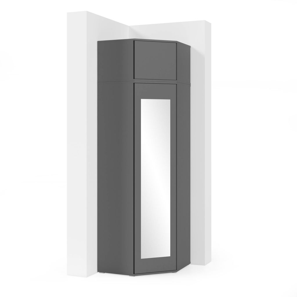 Eckschrank "Modulo", Kleiderschrank mit Spiegel und Produktbild 