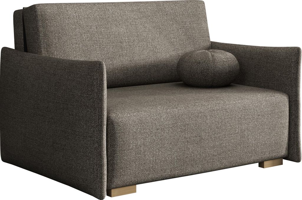 MIRJAN24 Sofa Viva Glov II, Schlafsofa mit Bettkasten und Schlaffunktion, Holzfüße, inkl. Kissen, 2-Sitzer (Farbe: Soul 04)