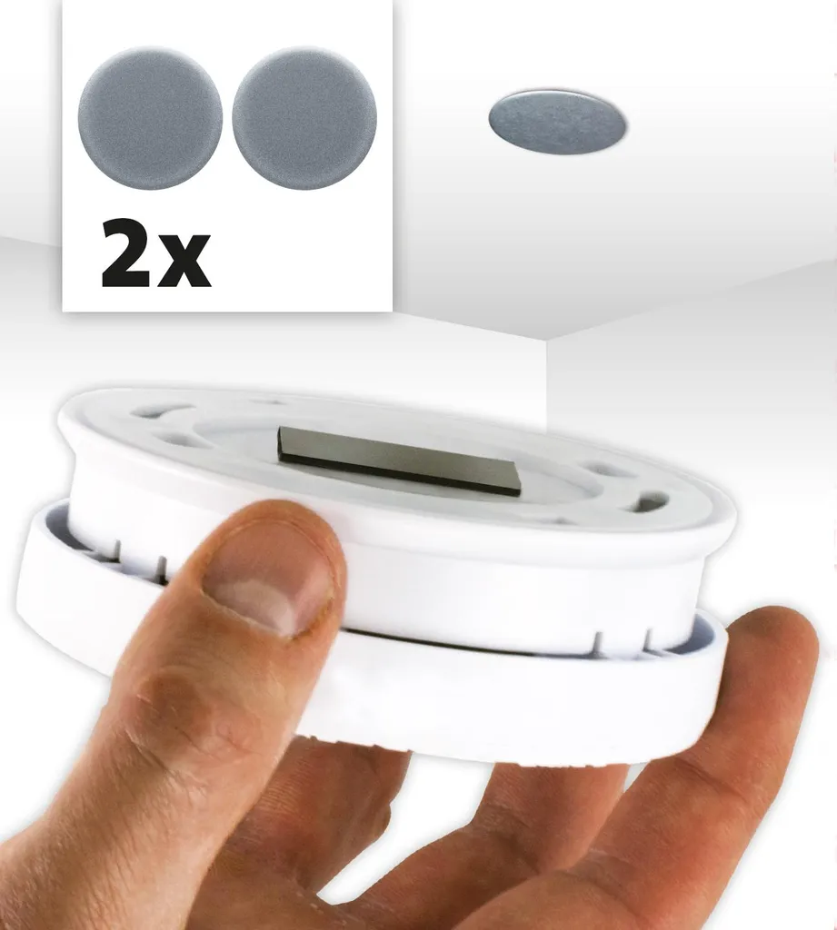 Fixation aimantée Alecto MK2 Twin pour détecteurs de fumée et de CO
