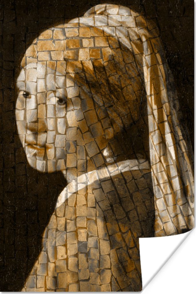MuchoWow Poster Das Mädchen mit dem Perlenohrring - Johannes Vermeer - Collage 20x30 cm - Papierdruck