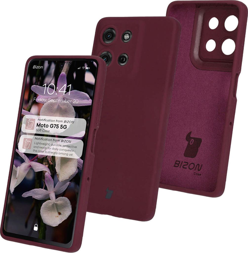 Bizon Soft Case Motorola Moto G75 5G dunkel lila
