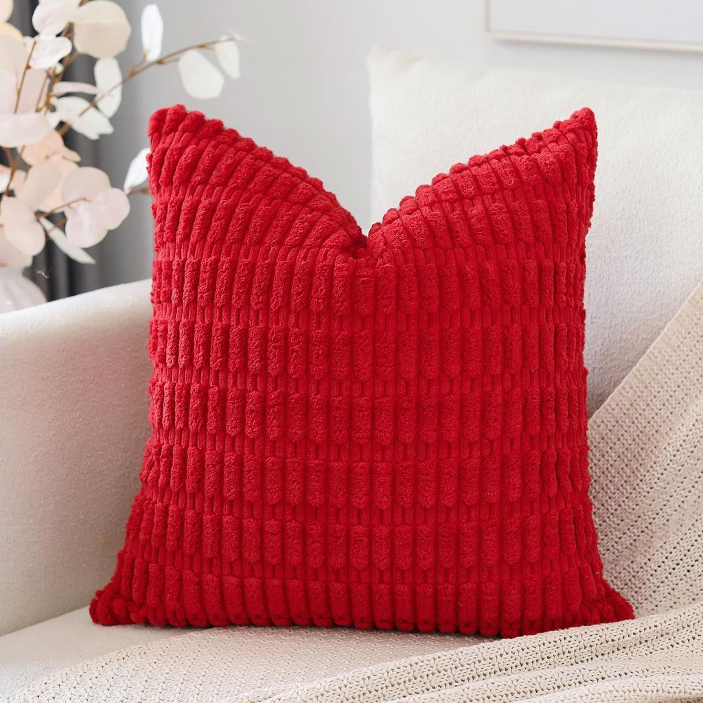 Set mit 1 Kissenbezug im Boho-Streifenmuster, einfarbiger Dekokissenbezug, Sofakissen, 50 x 50 cm, weiches Sofakissen für Wohnzimmer und Schlafzim...