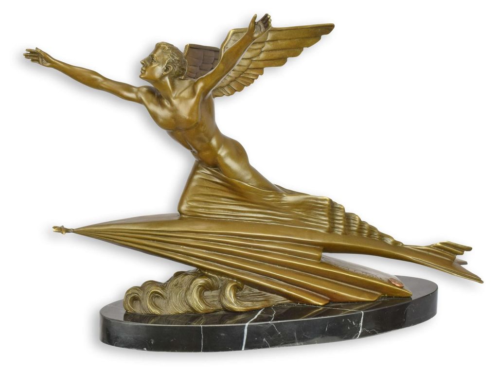 Bronzeskulptur the aviator nach Focht Replikat Retro Design Dekoration