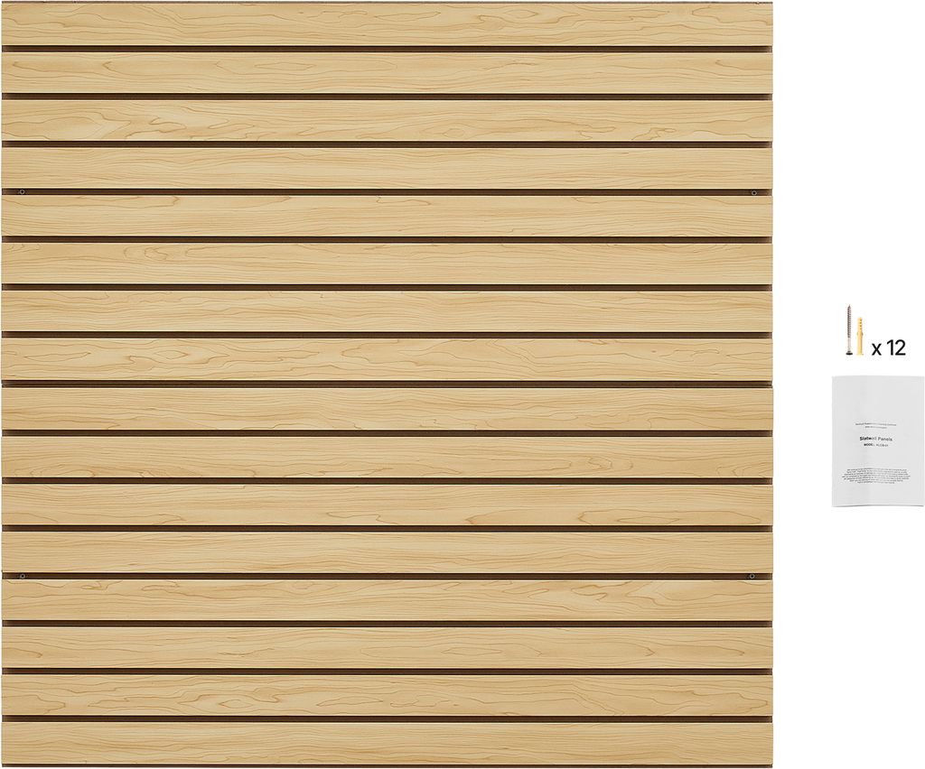 SucceBuy 4 x 4 ft SlatWall-Verkleidung, MDF-Garagen-Lamellenwand, modulares Design