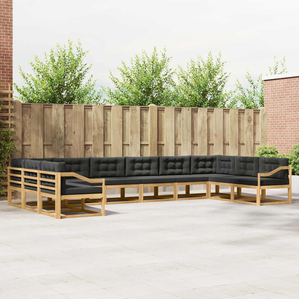 Möbel Outdoor-Sofagarnitur mit Kissen 10 pcs Weiß und AnthrazitGartensofas - Gartensofas c2942