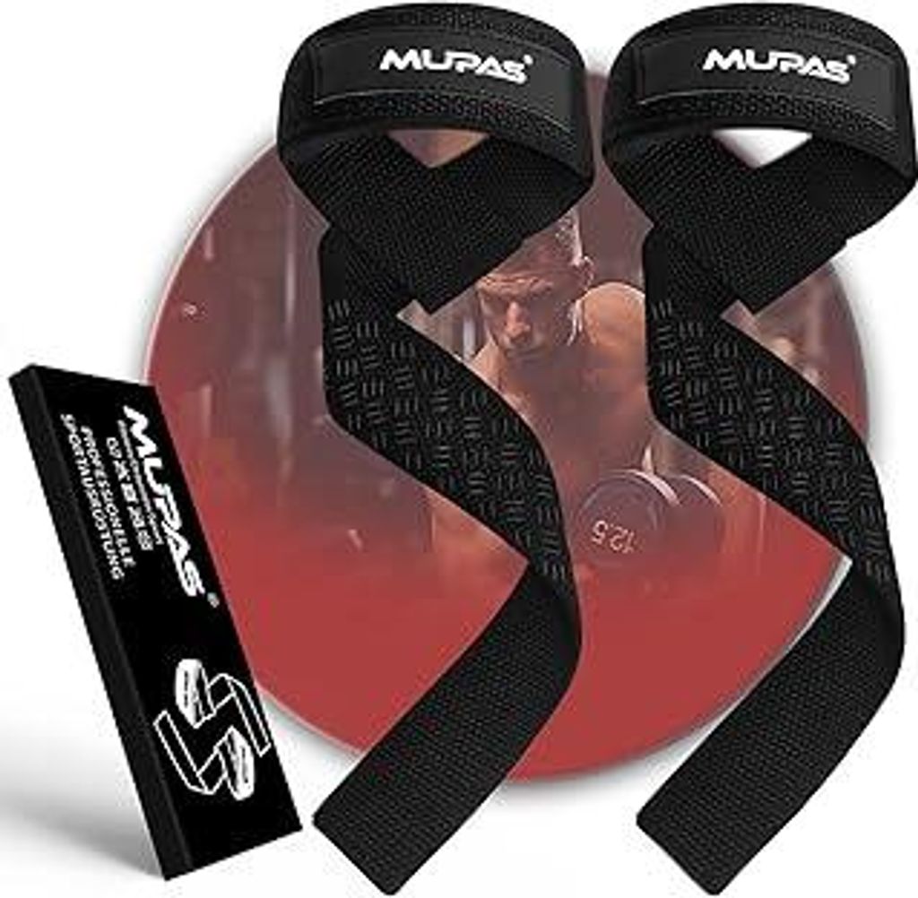 Zughilfen für Krafttraining & Bodybuilding (gepolstert) – Profi Lifting Straps 58.5cm Länge–Rutschfestes Silikon– Gym Straps für Fitness,K...