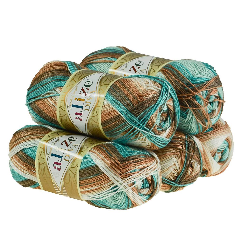 500g Strickgarn ALIZE DIVA BATIK Farbverlauf Häkelgarn Wolle Stricken Häkeln