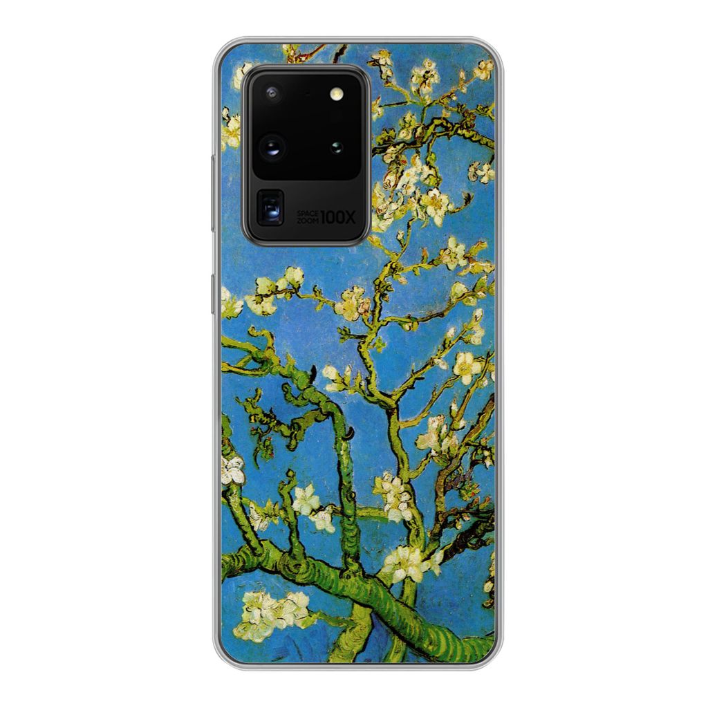 MuchoWow Handyhülle Schutzhülle Hülle für Samsung Galaxy S20 Ultra Mandelblüte - Vincent van Gogh Silikon Softcase Handy Hülle - Karteninhaber