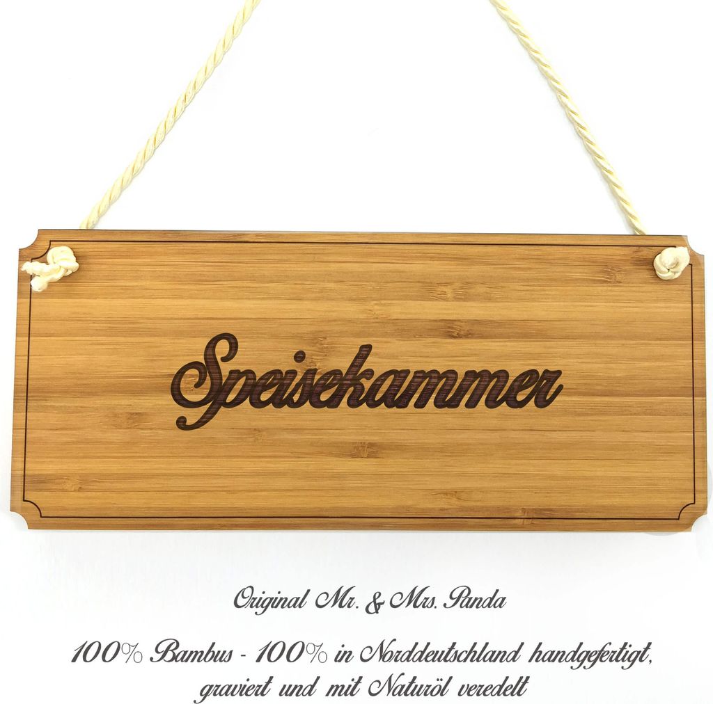 Mr. & Mrs. Panda Schild Speisekammer - Geschenk, Hinweisschild, Reklameschild, Werbeschild, Landhaus, Geschenkidee, Wegweiser, Holzschild, Shabby, ...