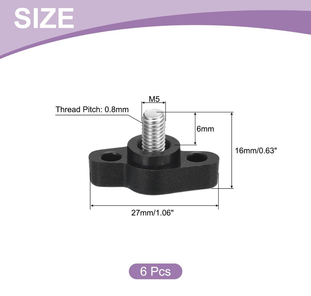 6 Stš¹ck T-Flš¹gelschraube mit Griffen R?ndelschrauben, M5 x 6mm M?nnliche Schraube Knopf 304 Edelstahl R?ndelschraube Daumenschrauben-Griff 27...