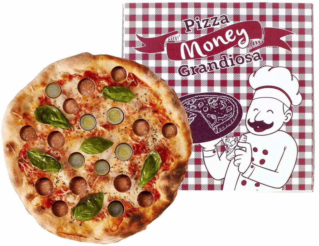 Pizza Money Grandiosa Geldgeschenk Pizza Spardose im Produktbild 