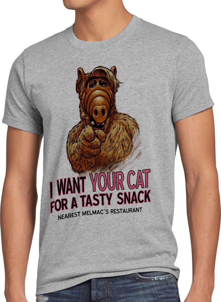 A.N.T. I Want Your Cat Herren T-Shirt alf melmac sitcom