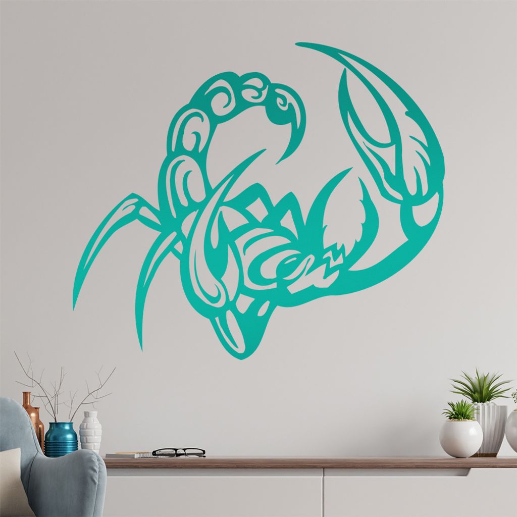 Skorpion Wandtattoo in 6 Größen - Wandaufkleber Wall Sticker - Dekoration, Küche, Wohnzimmer, Schlafzimmer, Badezimmer