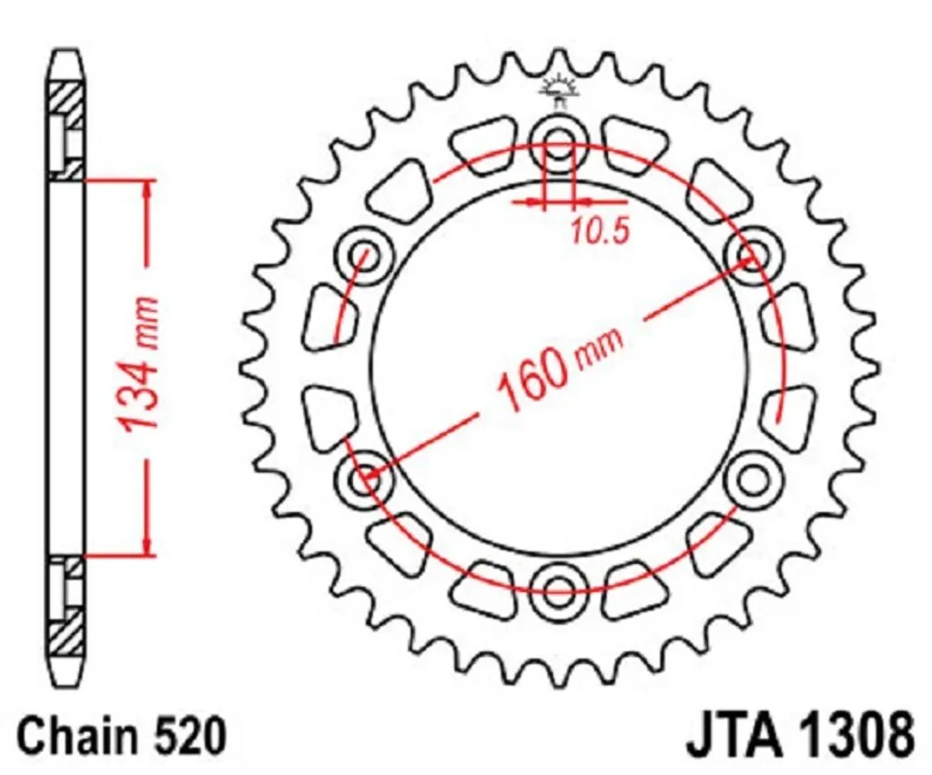 Pignone ALU 48Z 520 SI | Corona Leggera in Ergal per Moto Racing