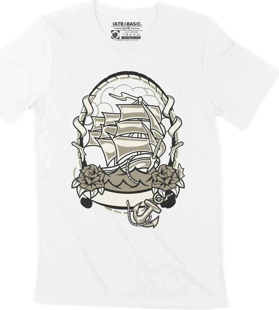 Herren Grafik T-Shirt Schiff Abenteuer - Seefahrer – Ship Adventure - Sea Sailor – Öko-Verantwortlich Vintage Jahrgang Kurzarm Lustige Druck