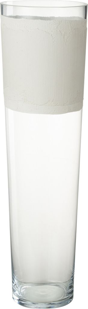 J-Line Vase Delph Glas Transparent/Weiß Large