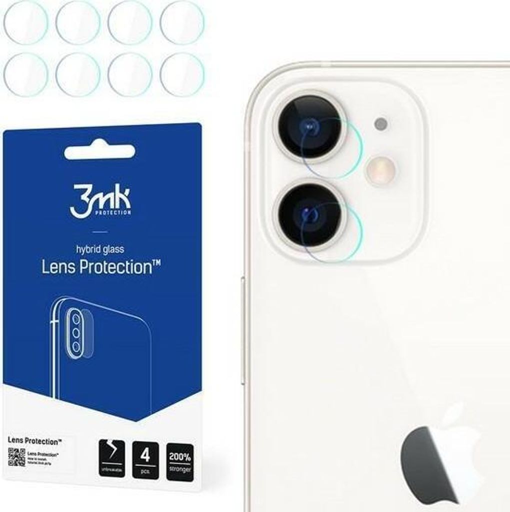 4x Kameraglas 3mk für iPhone 12 – Unzerbrechlich und Durchscheinend KP14553