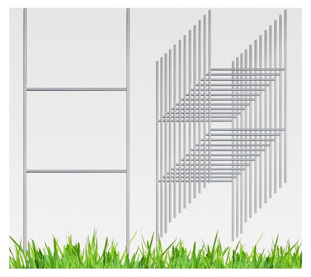 12 Stück H-Rahmen Garten Schildpfähle 42 cm x 18 cm Robuste Garten Hofschildpfähle 9 Gauge Metalldrahtpfähle für Werbetafeln, Schilderhalter, ...