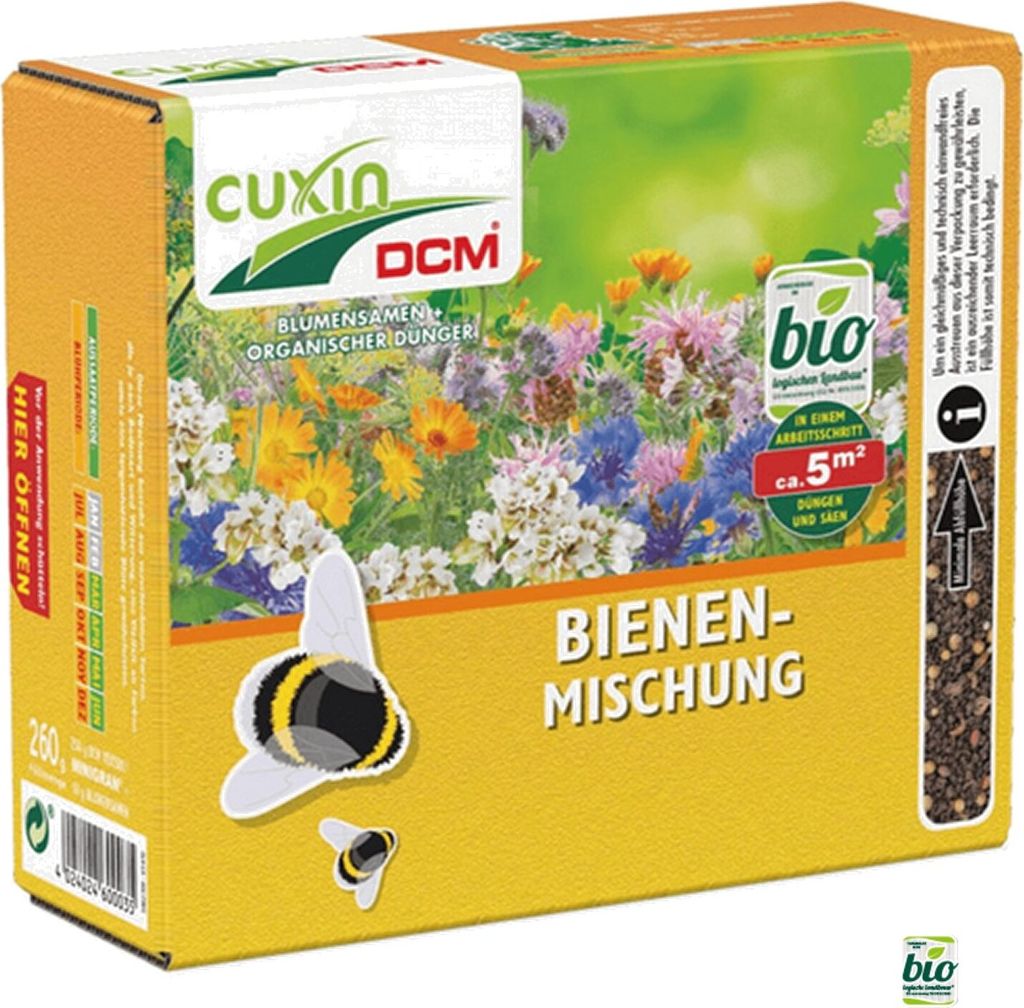 Cuxin DCM Blumensamen mit organischem Dünger Bienen-Mischung 260 g