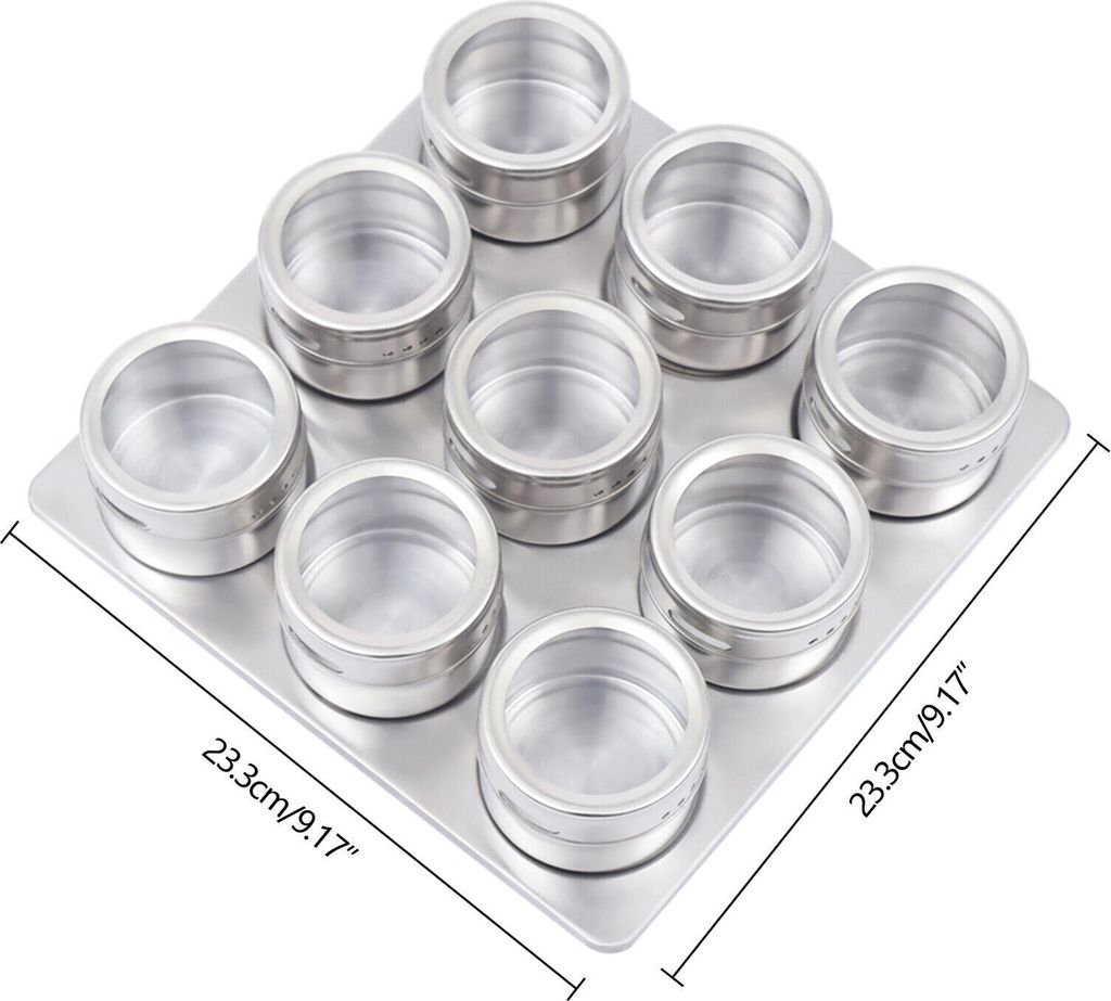 Magnetické krabičky na koření 9 kusů/sada nádob na koření z Obrázek produktu 5