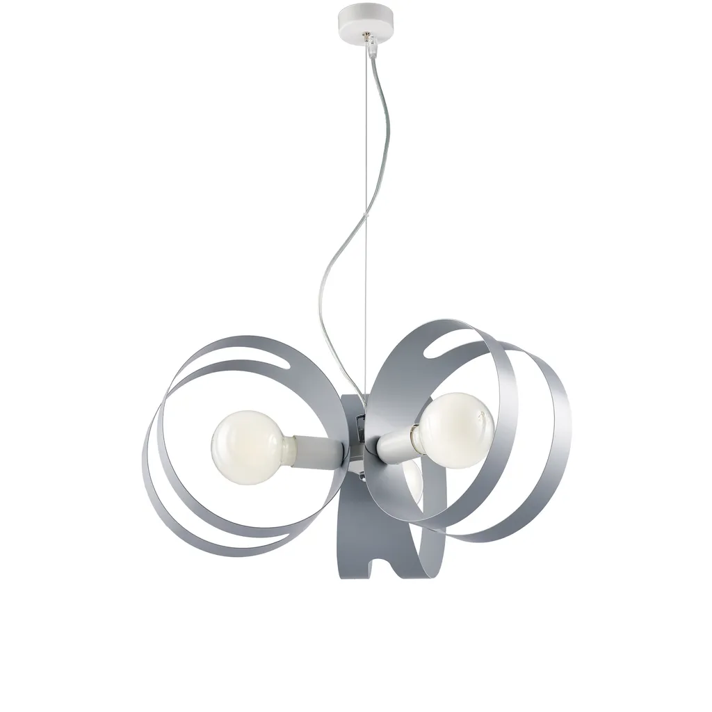 Suspension Peter design pour salle à manger, fer blanc 3 feux 48 cm