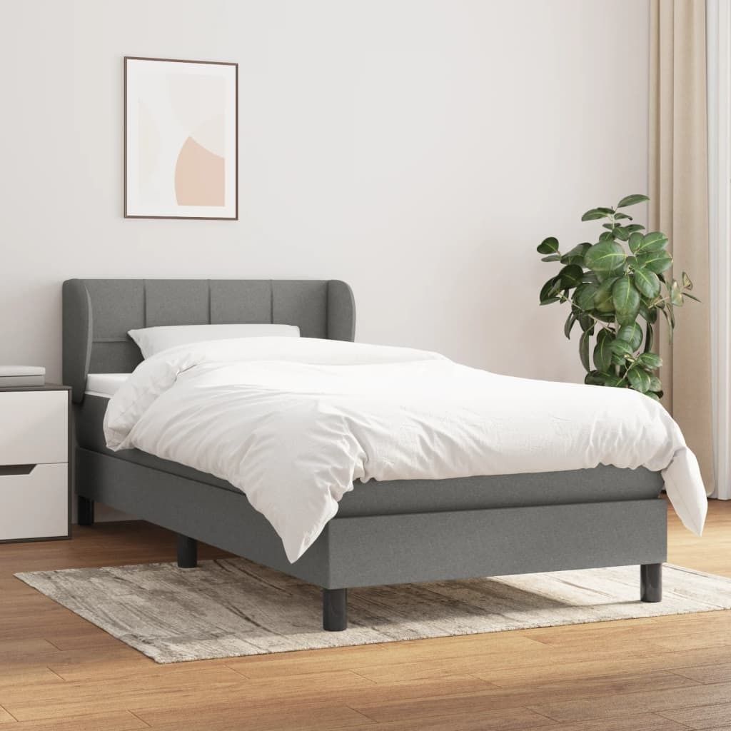 Maison Exclusive - Boxspringbett mit Matratze Dunkelgrau 90x190 cm Stoff