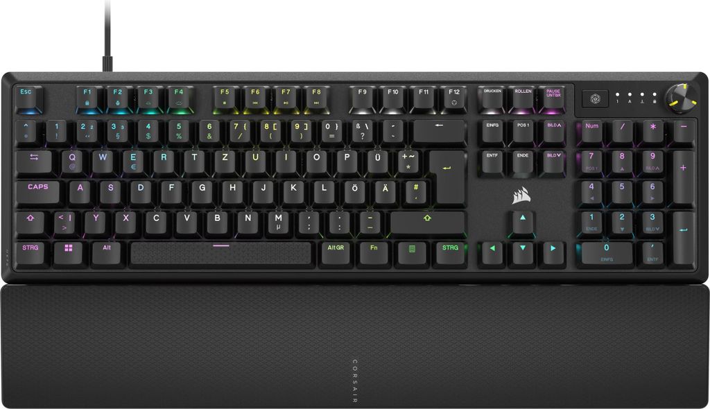 Corsair K70 CORE RGB Gaming-Tastatur mit Handballenauflage und iCUE-Kompatibilit