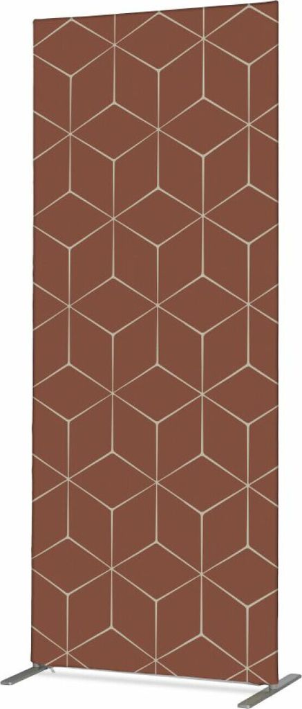 Showdown Textil Raumteiler Deko - 100-200 Hexagon - Rost - Aluminiumrahmen - Schwarz
