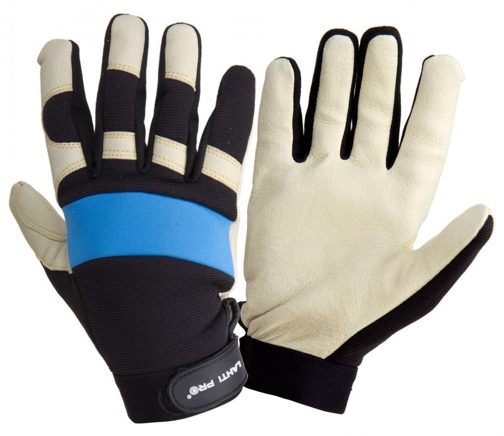 Handschuhe, Lahti, Leder, Schwarz/Creme, 10