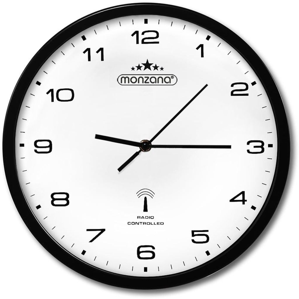 MONZANA® Funk Wanduhr Ø 31cm – Geräuscharm & Modern Produktbild 