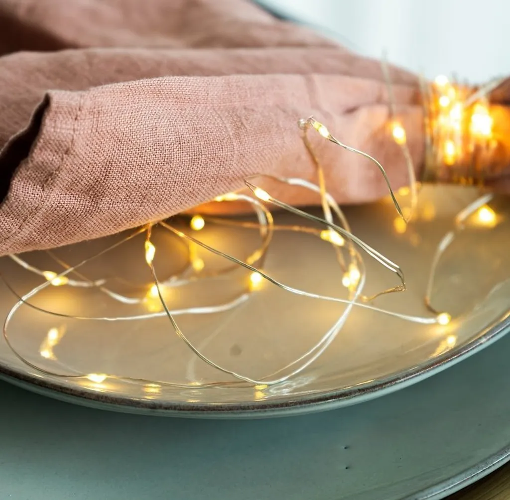 Décoration lumineuse de table 40 LED blanc chaud 3,9 m ambiance cosy
