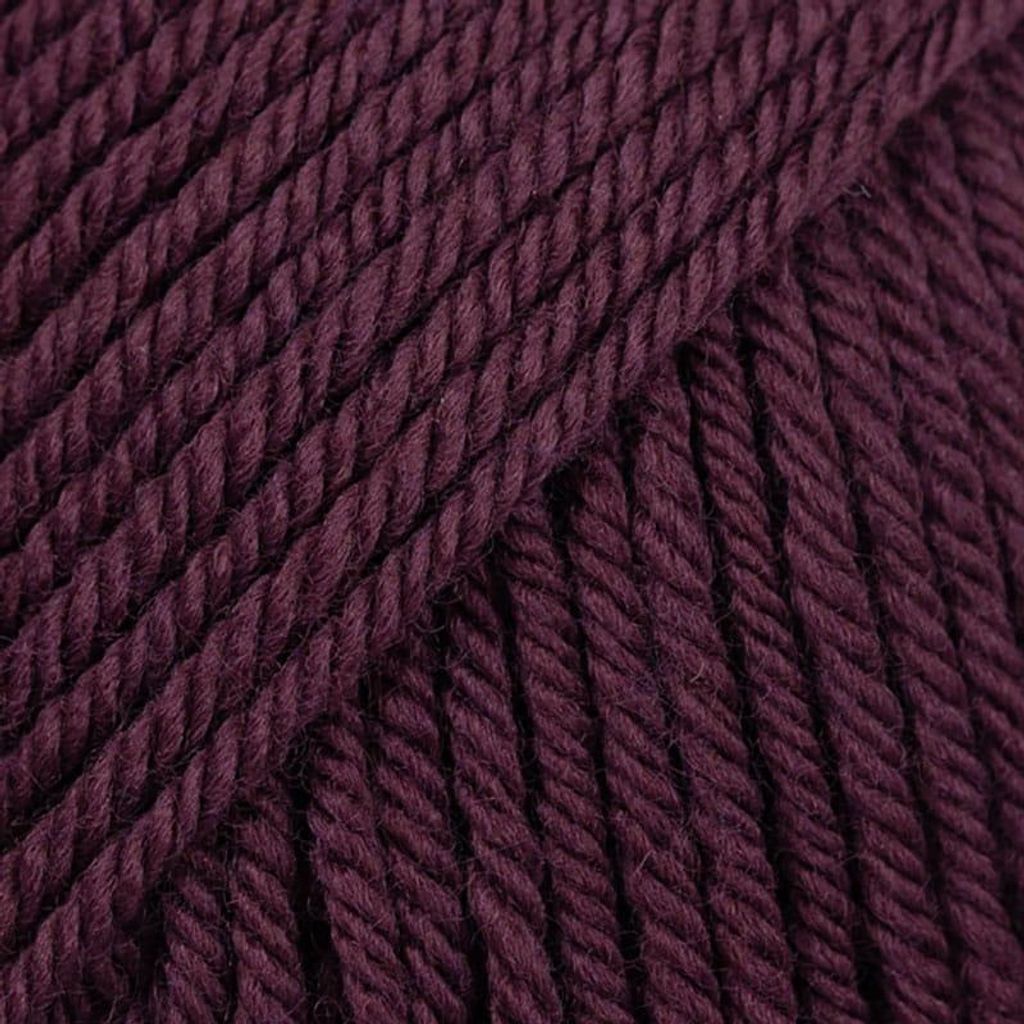 Drops Daisy Garn - 100% Merino, 50g/110m, Ciemne Winogrona, Atmungsaktiv & Formstabil