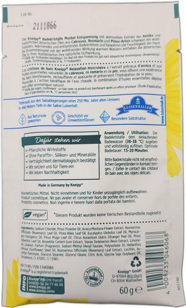 Kneipp 92240, Badekristalle, Geben Sie die Badekristalle in Produktbild 