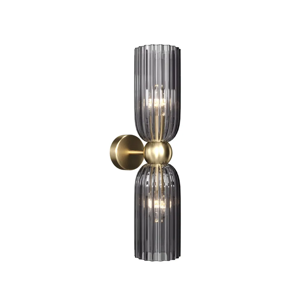 Maytoni Antic Gold MOD302WL-02GR: Applique Oro con Vetro Grigio Smoky
