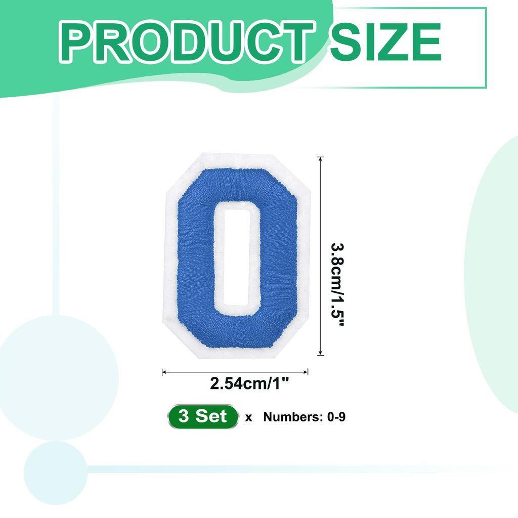 30 Stš¹ck Aufn?her zum Aufbš¹geln mit Zahlen 0-9, 3.8cm Zahlen Zum Aufbš¹geln, Applikation fš¹r Kleidung, Kleid, Hut, Socken, Jeans, DIY-Zu...
