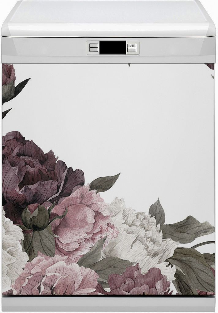 Abwaschbar 60x70 cm Geschirrspüle Magnetmatte Küche Dekorative - Pfingstrosen