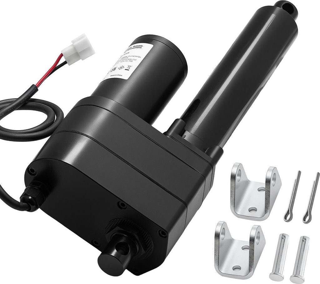 Linearantrieb - 12 V Linearaktuator - Hub 150 mm - Schubkraft 9000 N - Schutzart IP65 - Geschwindigkeit 5 mm/s - Mit Montagehalterungen - Für Indu...