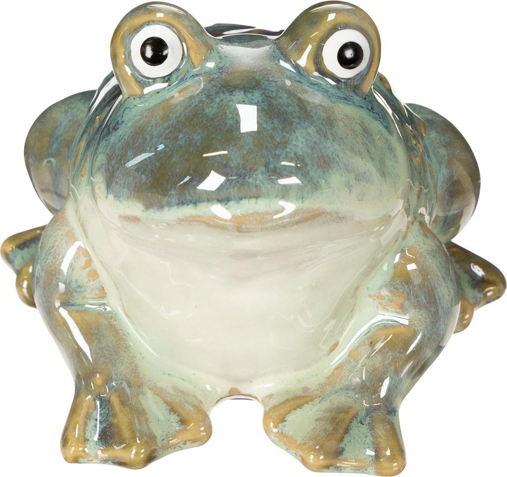 Keramik Frosch Figur Deko für Sommer Wohnen Balkon Innen und Außen, 3 Stück