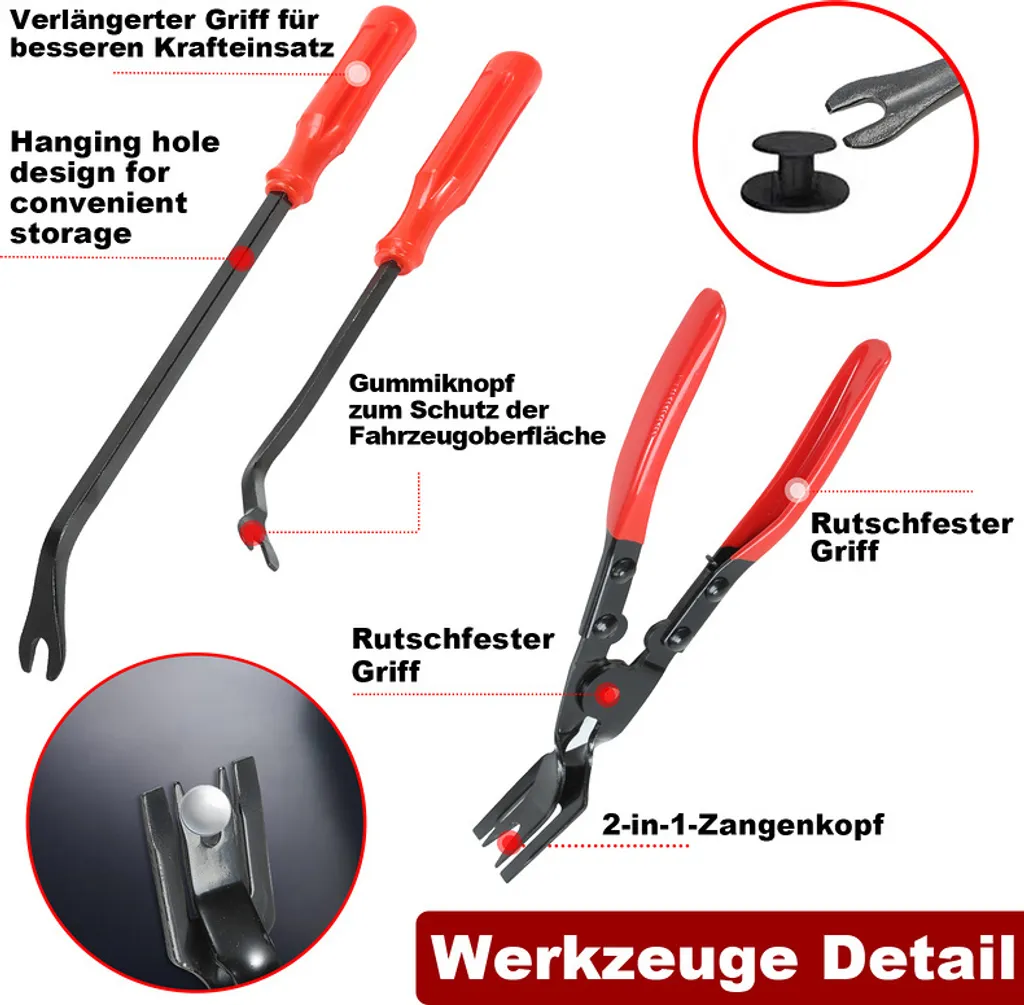 Kit 40 Pezzi Jopassy per Smontaggio Auto - Strumenti Trim Professionali - 3