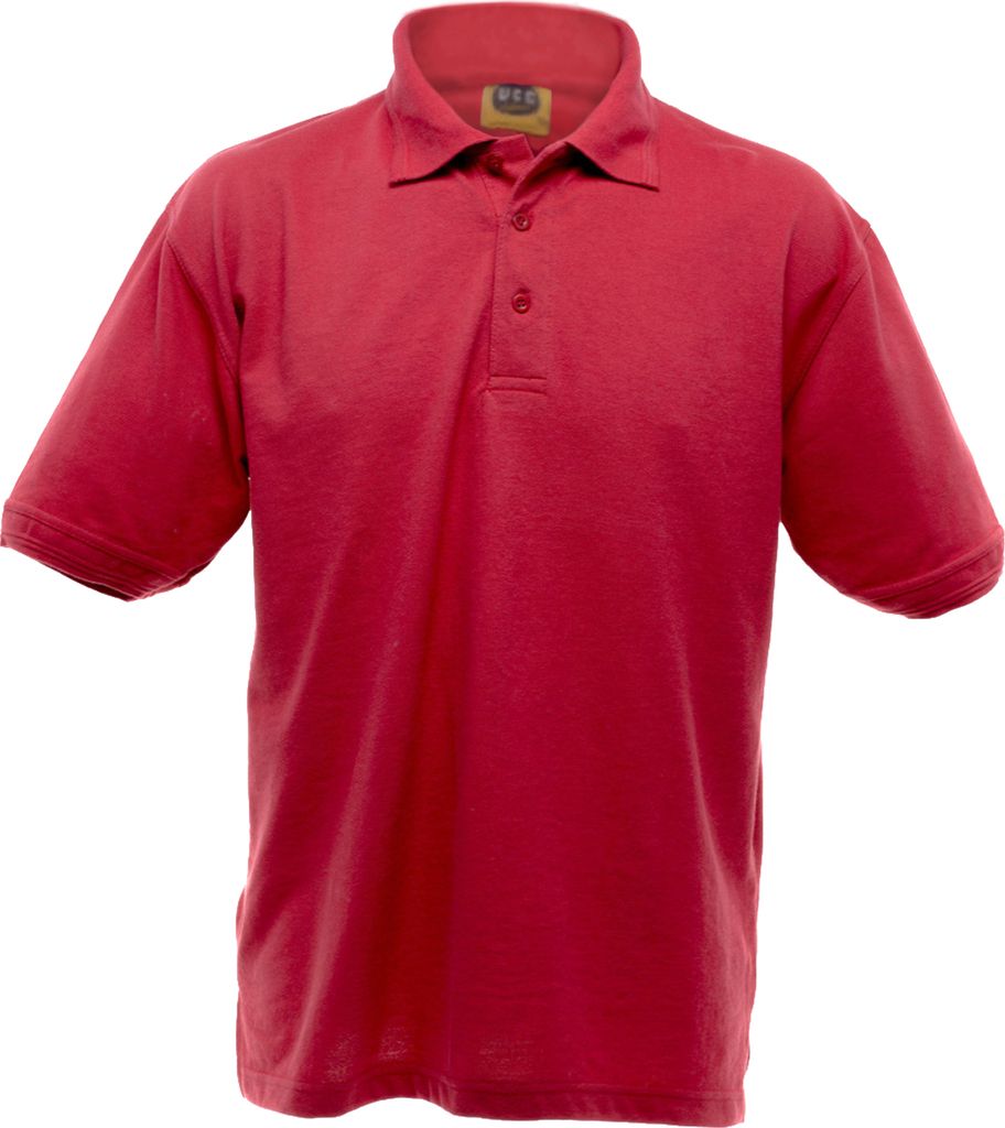 UCC 50/50 Heavyweight Pique Herren Polo-Shirt, Kurzarm BC1195 (XL) (Rot)